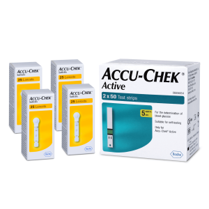 Accu-Chek Active 100 strips with 4 packs of lancet 25